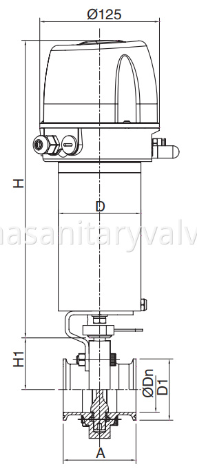 Sanitary Intelligent Pneumatic Butterfly Valve Clamp 3A,SMS.